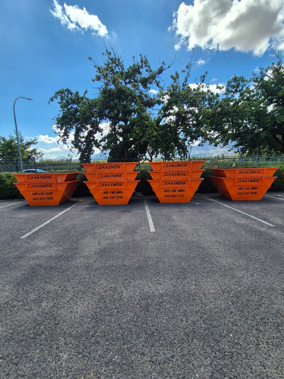 Dakenzie branded skip bin loaded and ready for collection